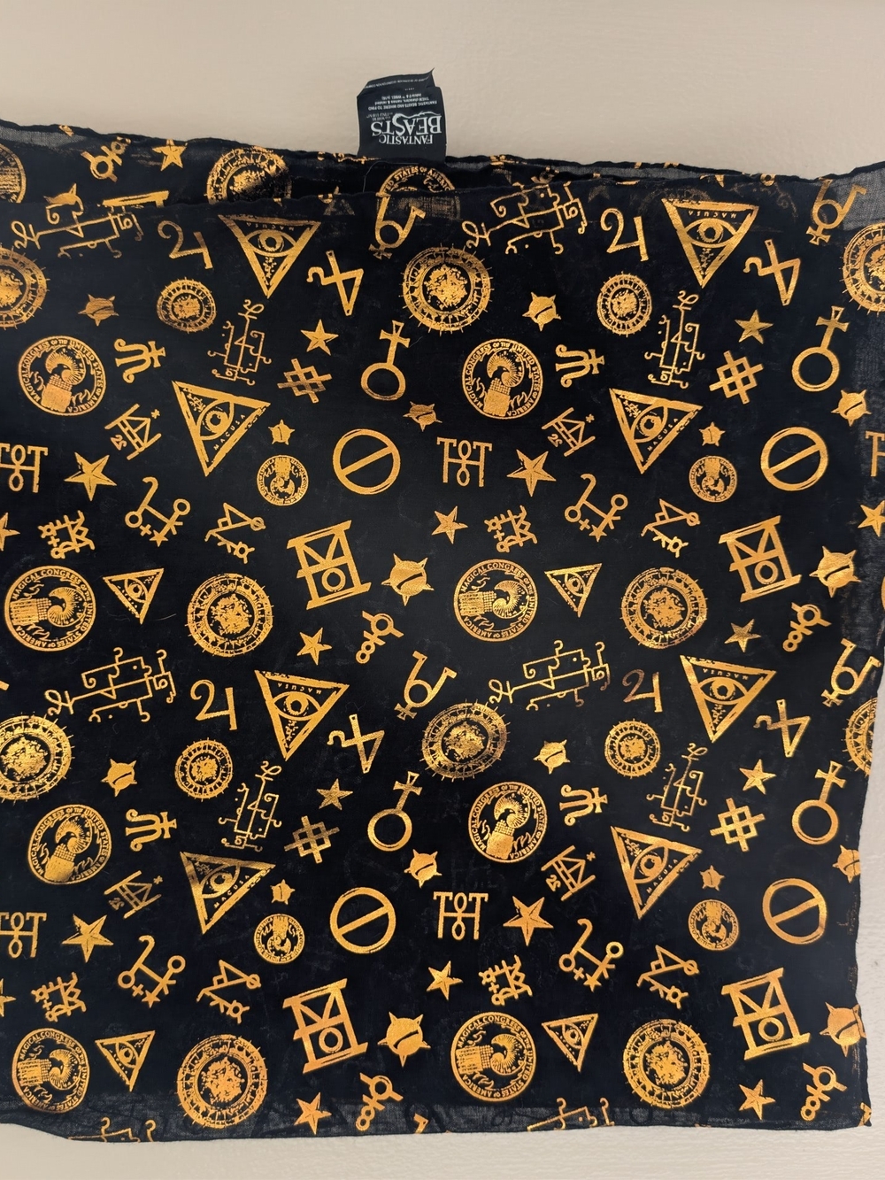 Black & Gold Symbol Print Scarf